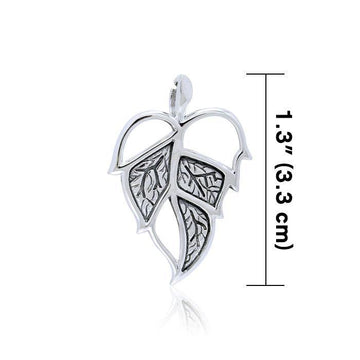 Leaf Sterling Silver Pendant TPD3333 - Jewelry